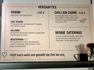 wall menu at I Am Love in Bochum