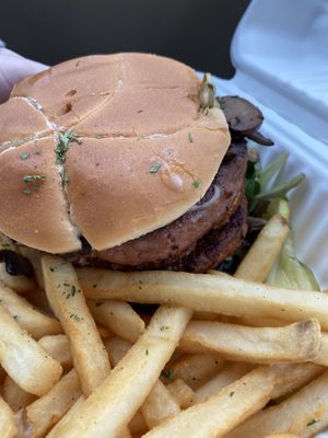 Lock jaw burger  at The Wayward Vegan in Seattle