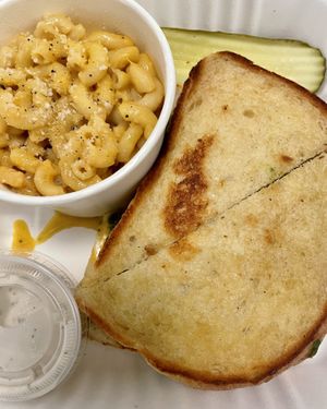 Grilled cheese and Mac & cheese at The Wayward Vegan in Seattle