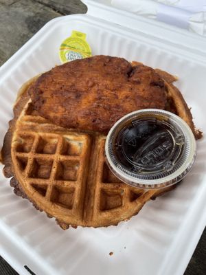 Chicken and Waffles  at The Wayward Vegan in Seattle