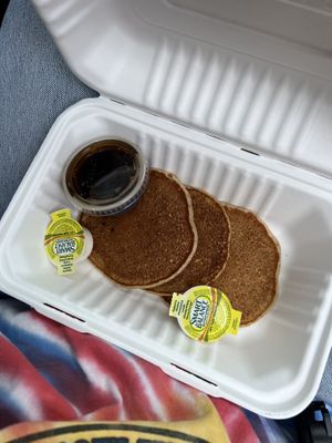 To go side pancakes  at The Wayward Vegan in Seattle