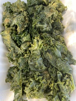 Seasoned kale—didn’t transport well  at The Wayward Vegan in Seattle