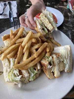 the club sandwich - too hungry to wait for photo sesh.   at The Wayward Vegan in Seattle