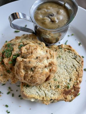 Biscuit & mushroom gravy (on the side)  at The Wayward Vegan in Seattle