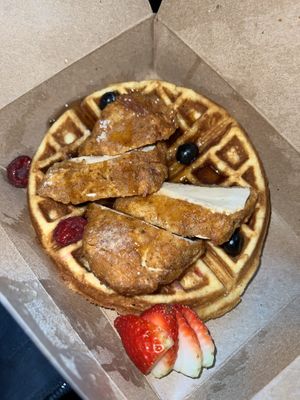 Chick’n & waffles  at The Wayward Vegan in Seattle