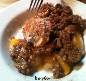 The Wayward Vegan Cafe's luscious peach cobbler! at The Wayward Vegan in Seattle