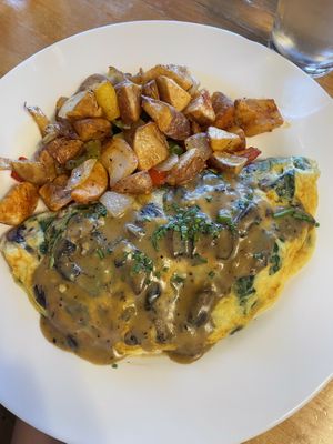 Mushroom omelette   at The Wayward Vegan in Seattle
