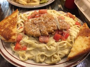 Alfredo pasta at The Wayward Vegan in Seattle