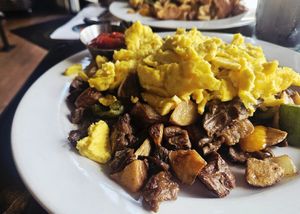 Steak Tip Hash (Gluten-free) at The Wayward Vegan in Seattle