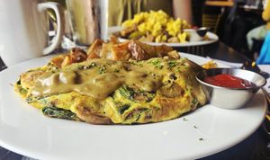 Mushroom Omlette at The Wayward Vegan in Seattle