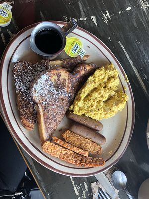Scrambled tofu and french toast at The Wayward Vegan in Seattle