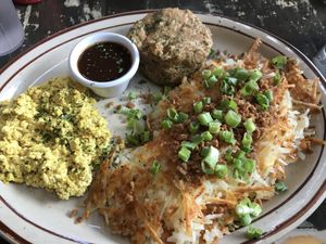 “Steak” breakfast  at The Wayward Vegan in Seattle