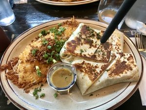 Early bird crunch wrap at The Wayward Vegan in Seattle