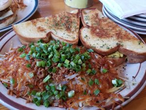 The Suns Over Seattle (with stuffed hashbrowns) at The Wayward Vegan in Seattle