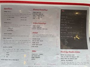 Menu page 1  at Urban Orient in South East London