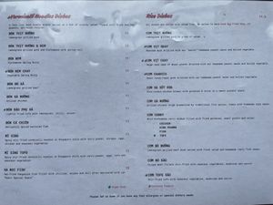 Menu page 2  at Urban Orient in South East London