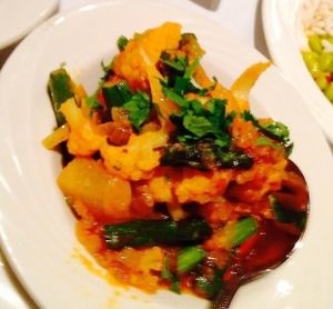 Asparagus curry with cauliflower- asparagus bhutuwa at Himalayan Heritage in Washington