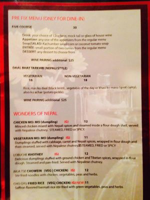 More menu- beverages separate! at Himalayan Heritage in Washington