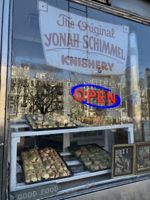   at Yonah Schimmel's Knish Bakery in New York City