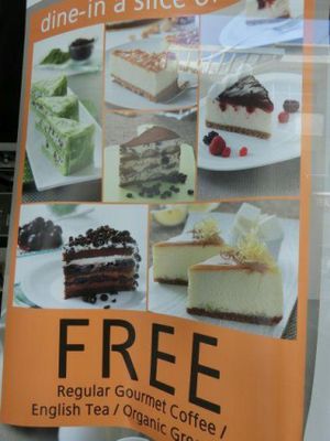 Special promotion in September 2014 (free beverage with the purchase of a slice of cake - taken in) at Beyond Veggie by Secret Recipe - Metro Town in Kota Kinabalu