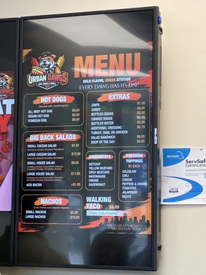 Menu   at Urban Dawgs in Mobile