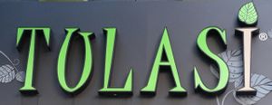 Tulasi logo at Tulasi Vegetarian in Central Singapore