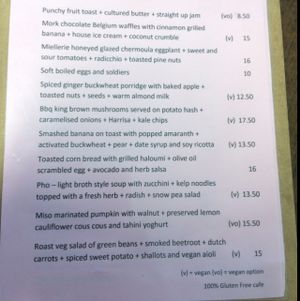 updated menu 27/01/16 at Straight Up in Hobart