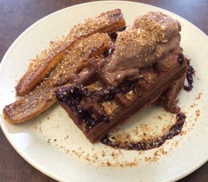 gluten free choc waffles at Straight Up in Hobart