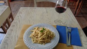 Pasta dish. at Le Comari Inn in Syracusa