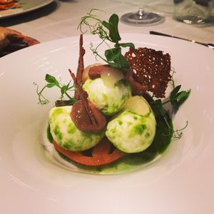 A beautiful and super tasty tomato and mozzarella dish at TIAN Munich in Munich