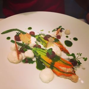 Filled Zucchini flowers  at TIAN Munich in Munich