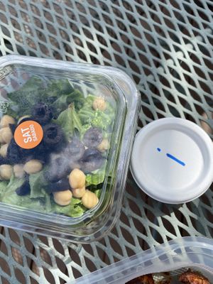 Salad and dressing  at Angel Village Cafe in Kanab