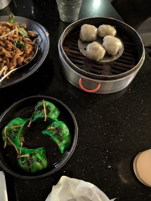 Green sum, crystal mushroom dumpling at Zen Garden in Nairobi