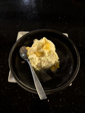 Mango sorbet at Zen Garden in Nairobi