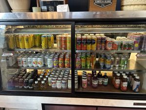 Beverages in the cold case   at A Leap of Taste in Klamath Falls