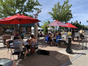 Outside patio at A Leap of Taste in Klamath Falls