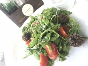 Raw falafel salad at Dobra Cajovna in Kosice