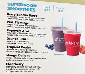 Menu  at Nekter Juice Bar in Irvine