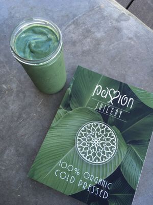 Superman smoothie edited to be vegan 😍 So good!!! 💚 at Passion Marina in Ibiza