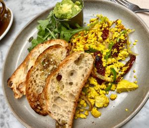 TOFU SCRAMBLED #vegan #tasty #tofu #crueltyfree #peacefood #Veganuary at Passion Marina in Ibiza