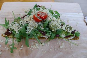 Génial raw pizza! at Passion Marina in Ibiza