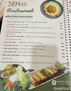 Menu  at Nhà Hàng Chay Sen Vegan in Hanoi