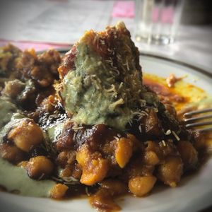 Samosa chat entree at Krishna Pait Pooja in Footscray