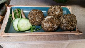 gomashio rice balls at Hidden Peak Teahouse in Santa Cruz