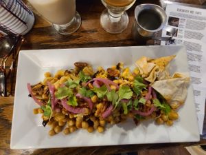 Roasted cauliflower dish at Happy Cat Cafe - Chat l'heureux in Montreal