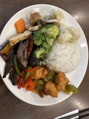 3 choices with rice $18  at IBAA Chatswood - Fo Guang Yuan in Chatswood