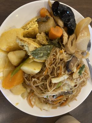 Fried vermicelli noodles +2choices of veggies = $18 on Jan 2026  at IBAA Chatswood - Fo Guang Yuan in Chatswood
