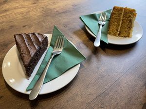 Vegan chocolate cake and vegan orange cake 🌱 at Blended Brew in Inverness