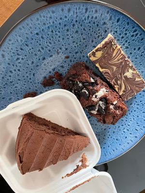 Chocolate cake, Oreo brownie and peanut butter bar  at Blended Brew in Inverness