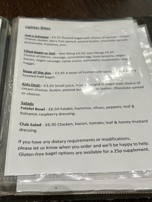 Menu lighter bites   at Blended Brew in Inverness
